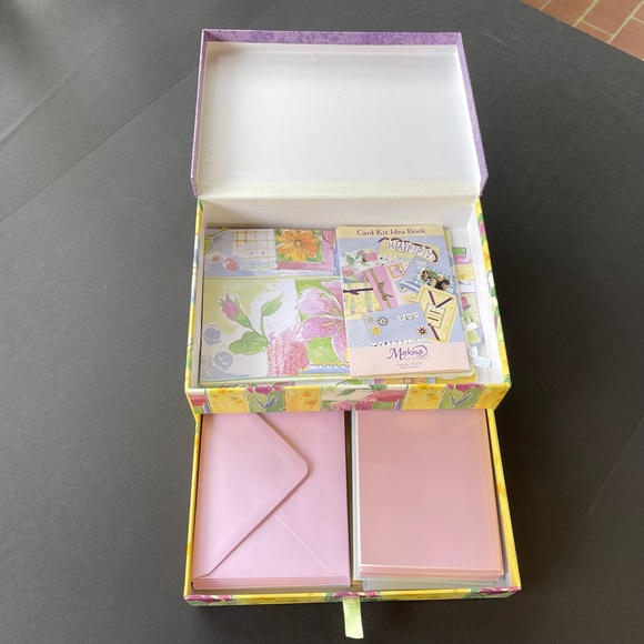 Stationery Box with Drawer plus 22 Cards, 22 Envelopes, & Decorations for Cards - Picture 3 of 6